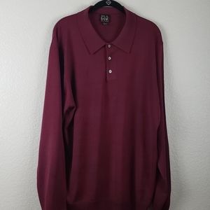 JOS A. Bank | Men's Long Sleeve Silk Polo Sz L